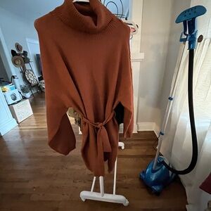 Women's Rust Sweater with Belt